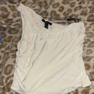 Express Cream One-Shoulder Tank Top